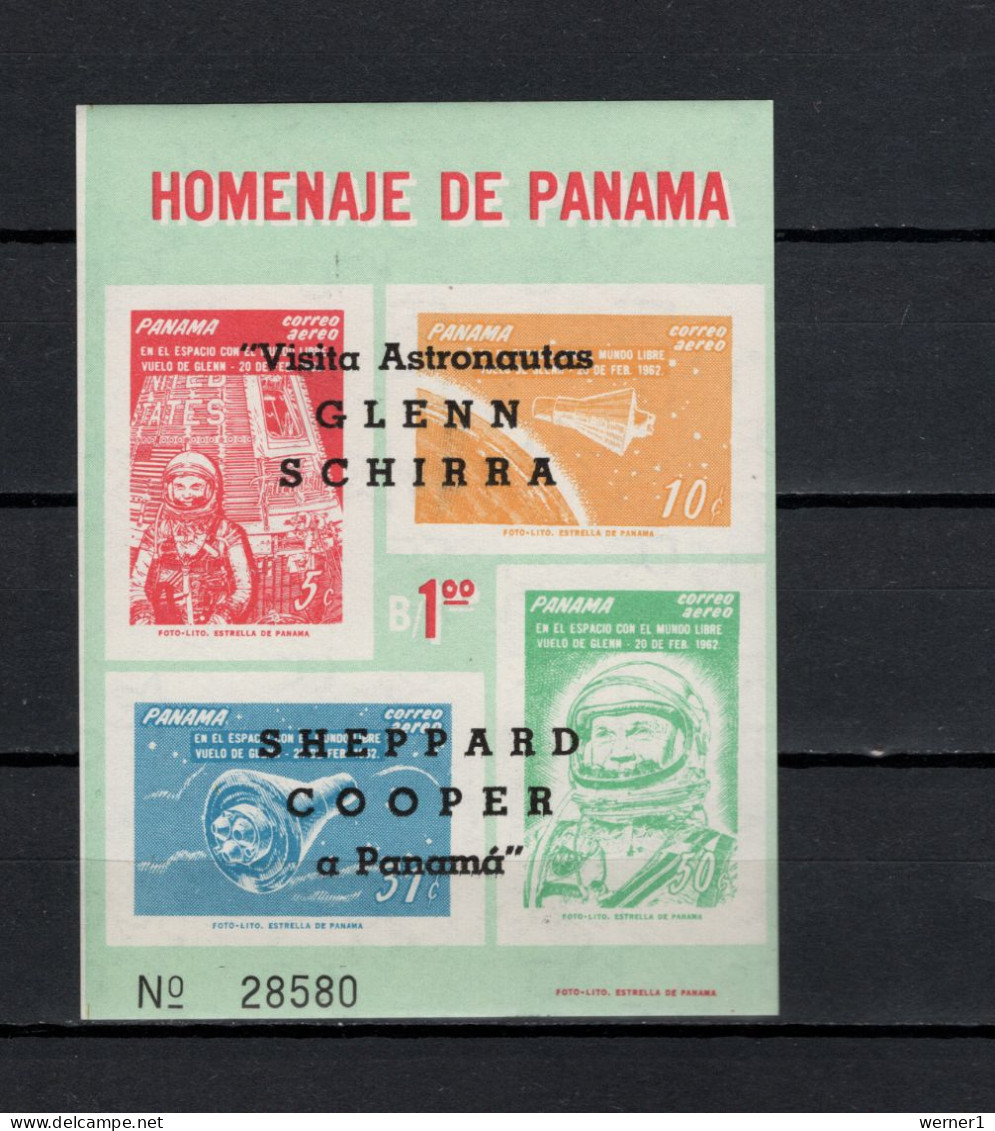 Panama 1963 Space, Visit Of Glenn, Schirra, Shepard And Cooper In Panama S/s With Overprint MNH -scarce- - América Del Norte