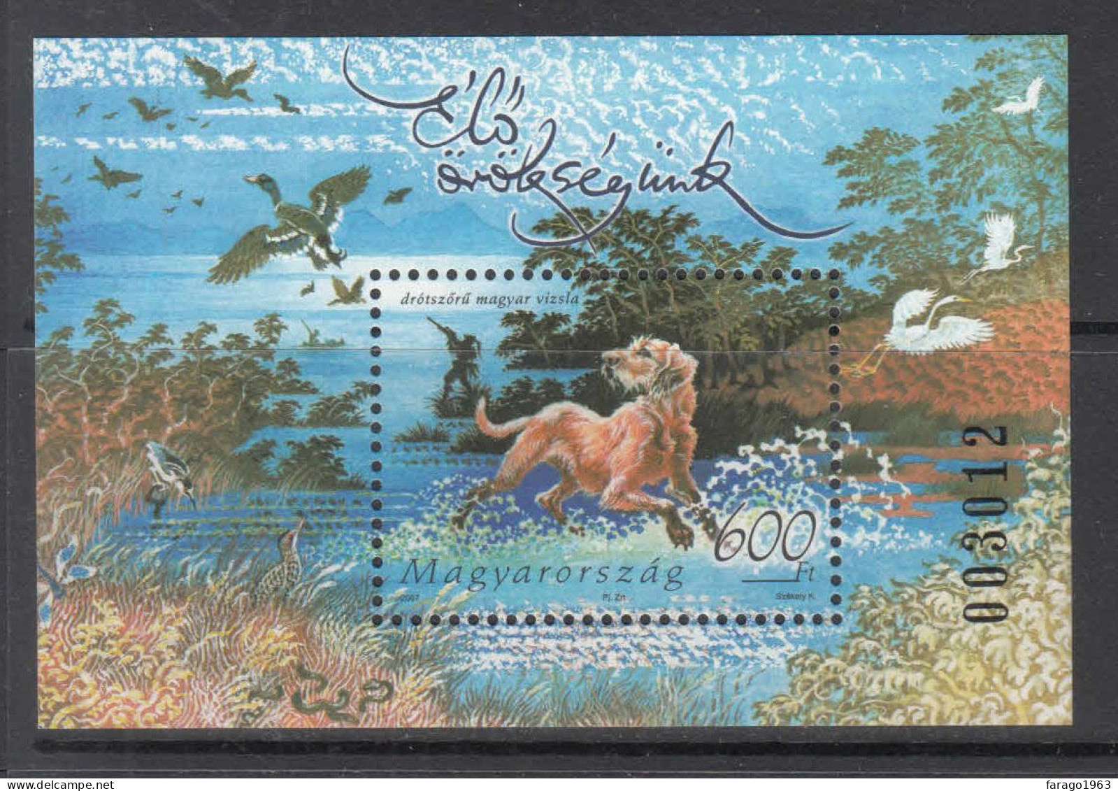 2007 Hungary Dogs Souvenir Sheet MNH - Neufs