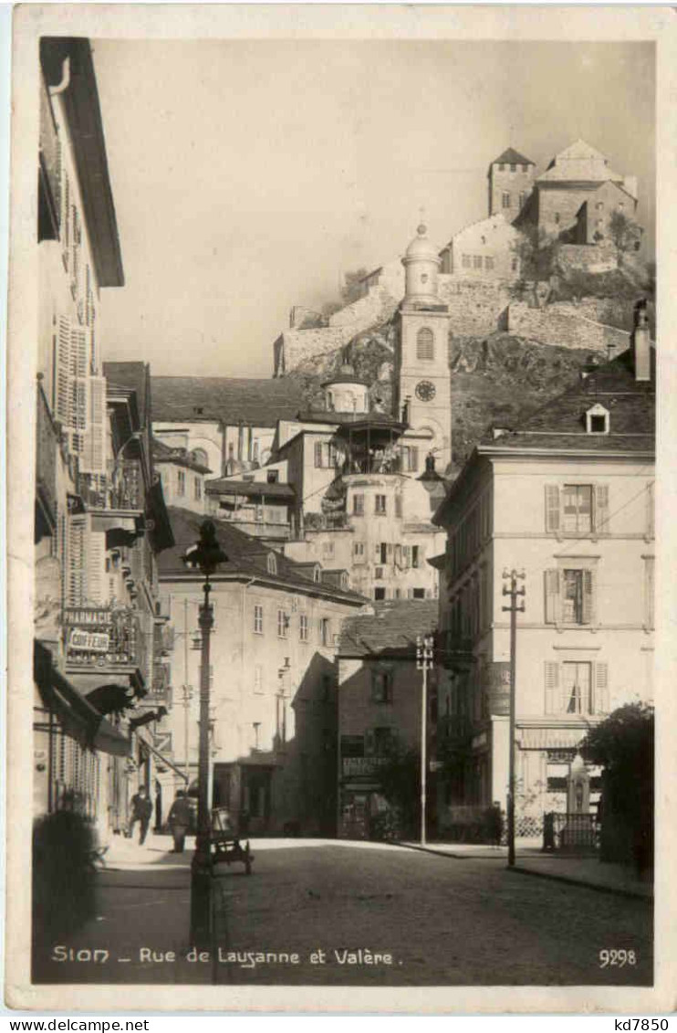 Sion - Rue De Lausanne Et Valere - Sion