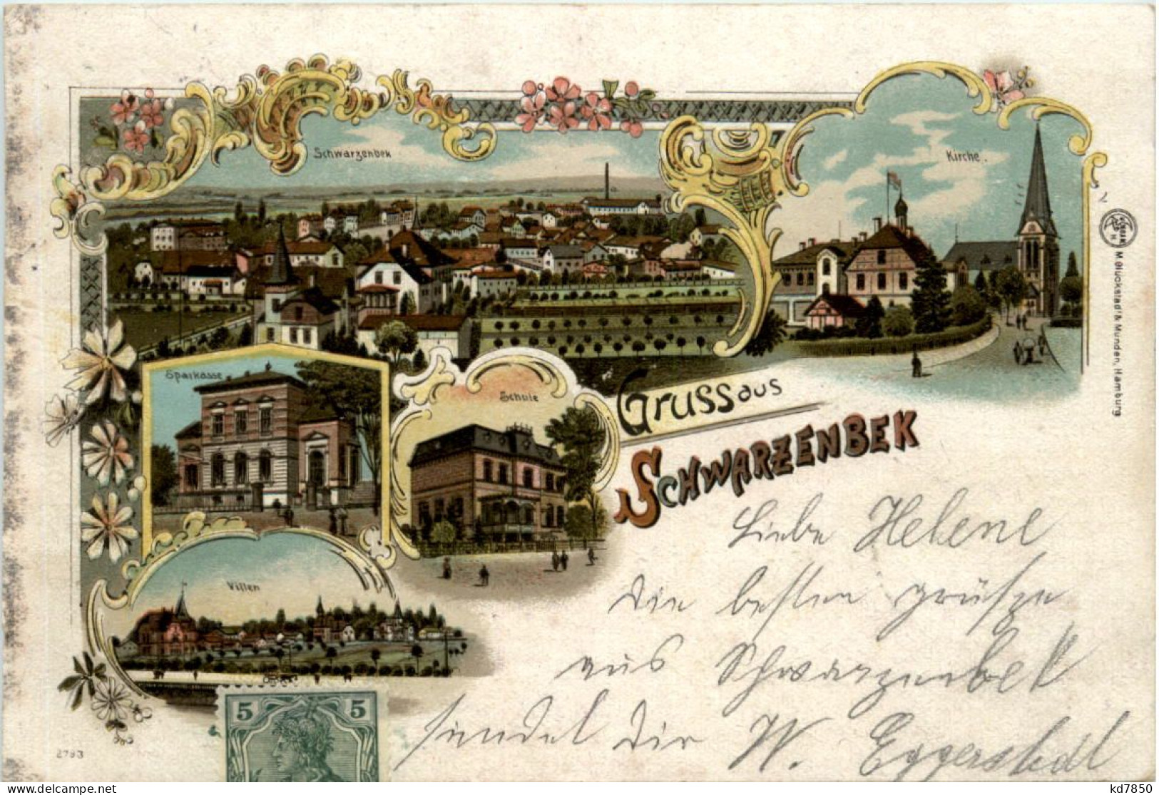 Gruss Aus Schwarzenbek - Litho - Lauenburg