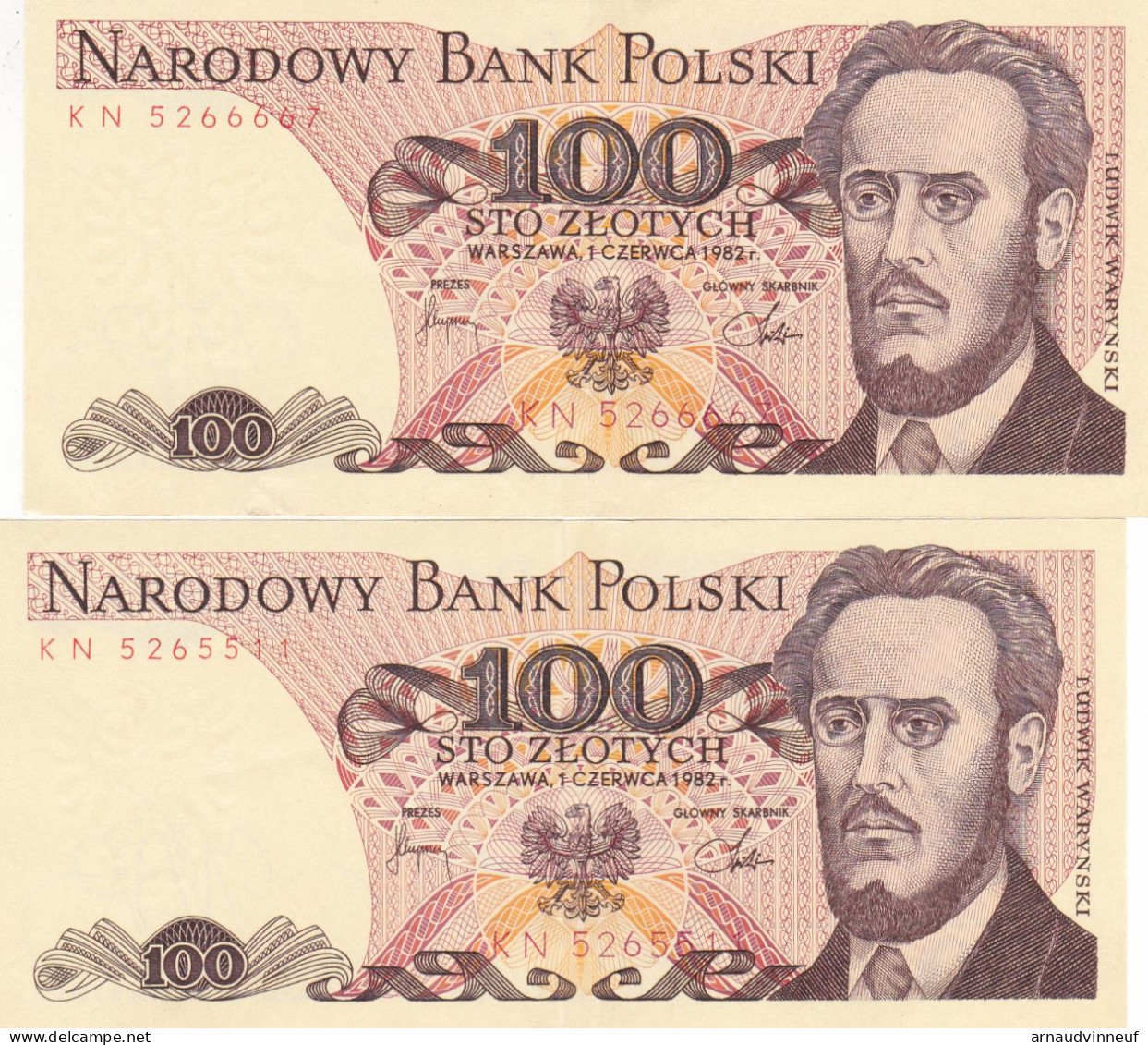 POLOGNE BILLET DE 100 LOT DE 2 - Poland