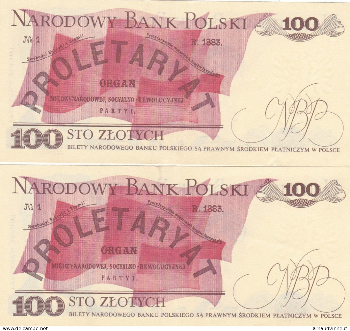 POLOGNE BILLET DE 100 LOT DE 2 - Poland