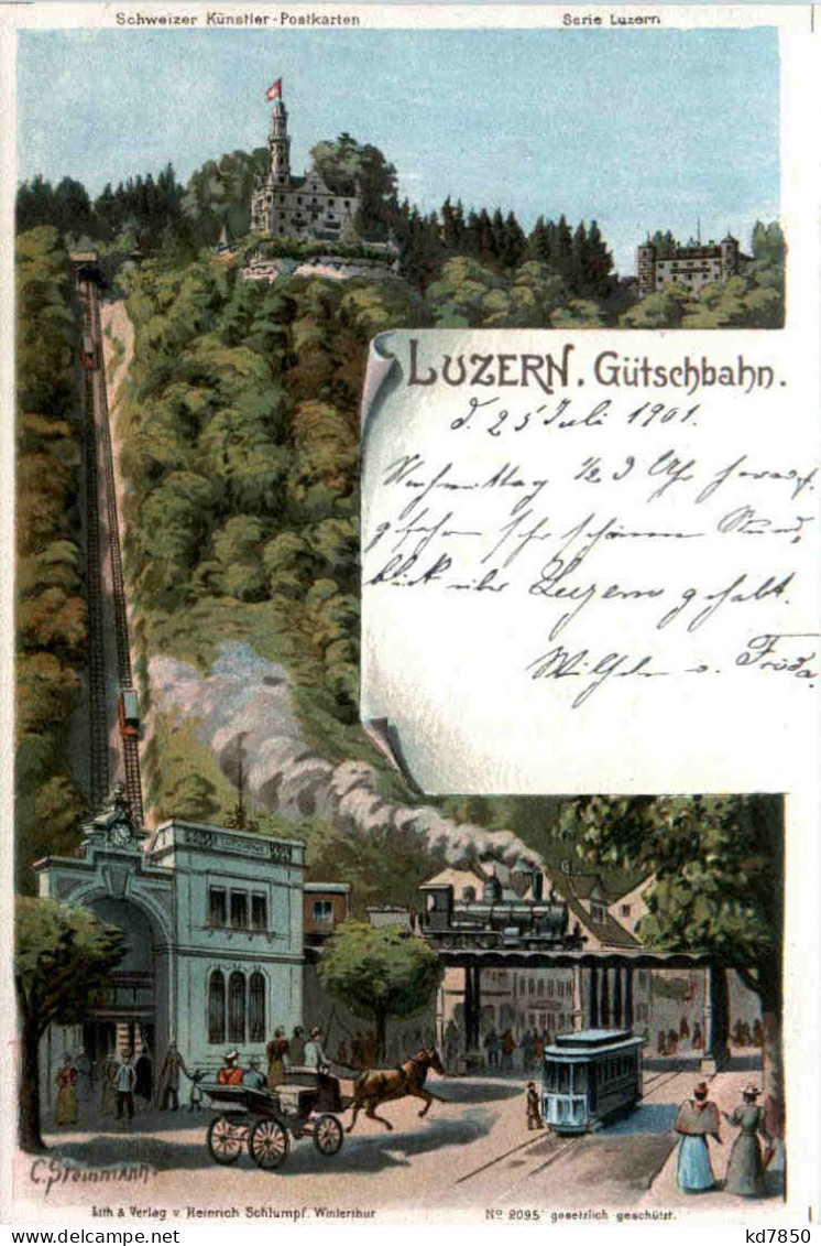 Luzern - Gütschbahn Künstlerkarte Steinmann - Lucerne
