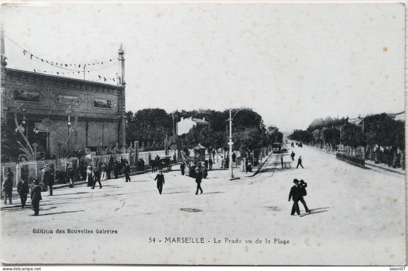 Carte Postale : 13 : MARSEILLE : Le Prado Vu De La Plage, Animé - Castellane, Prado, Menpenti, Rouet