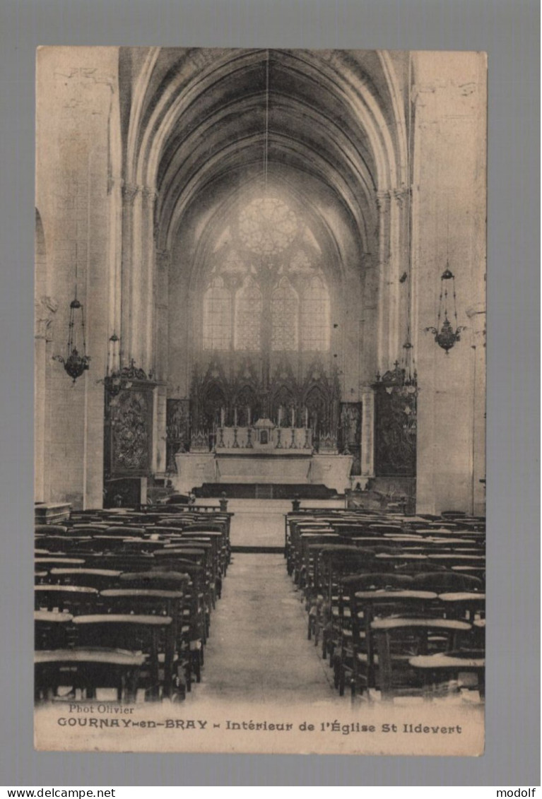 CPA - 76 - Gournay-en-Bray - Intérieur De L'Eglise St Ildevert - Circulée En 1925 - Gournay-en-Bray