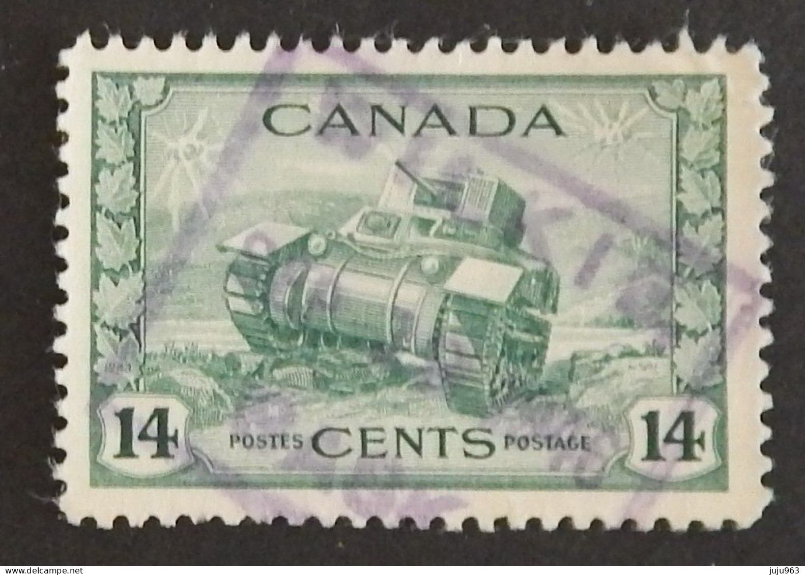 CANADA YT 215 OBLITERE "CHAR D ASSAUT" ANNEE 1943/1948 - Used Stamps