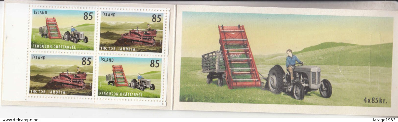 2008 Iceland Agricultural Tools Tractors Complete Booklet MNH - Unused Stamps