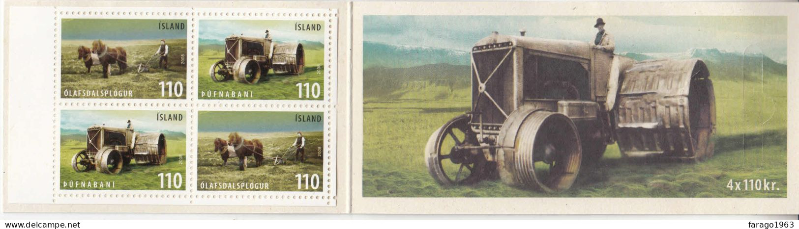 2008 Iceland Agricultural Tools Tractors Complete Booklet MNH - Unused Stamps