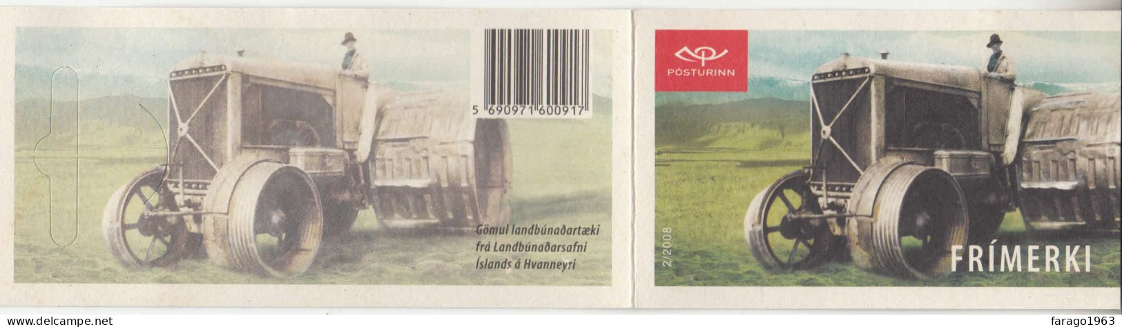 2008 Iceland Agricultural Tools Tractors Complete Booklet MNH - Unused Stamps