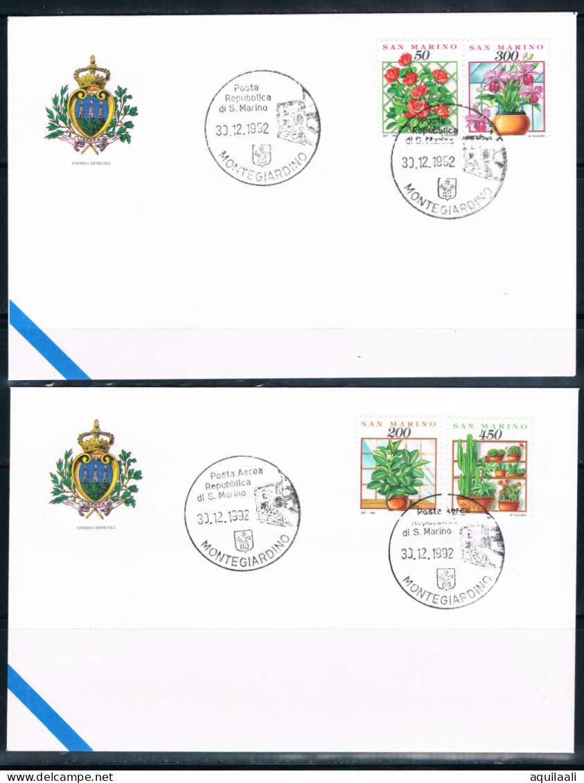 SAN MARINO 1992: Montegiardino 1992, Annullo Posta Aerea Ed Ordinario. - Airmail