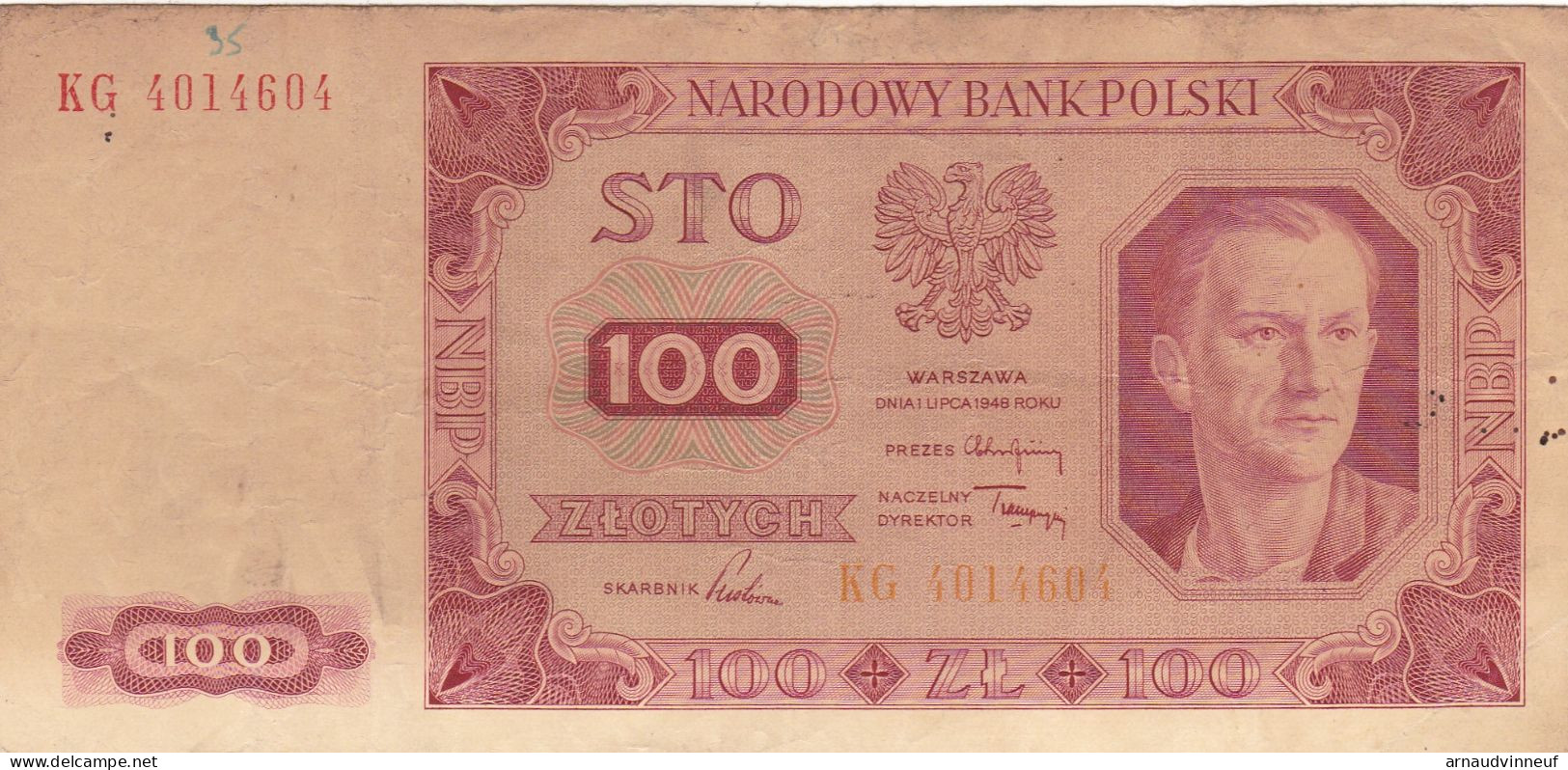 POLOGNE BILLET DE 100  1948 - Polonia