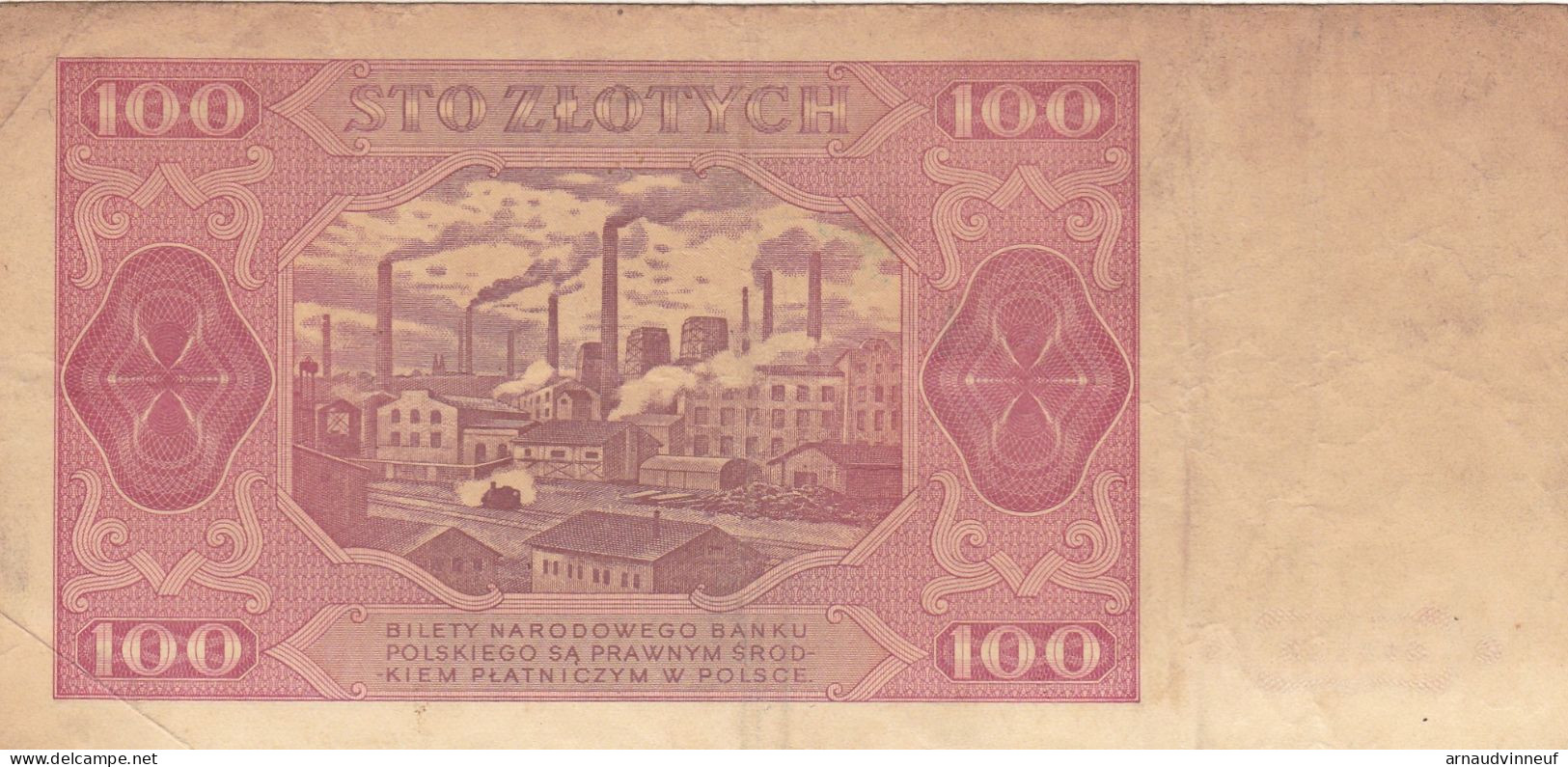 POLOGNE BILLET DE 100  1948 - Poland