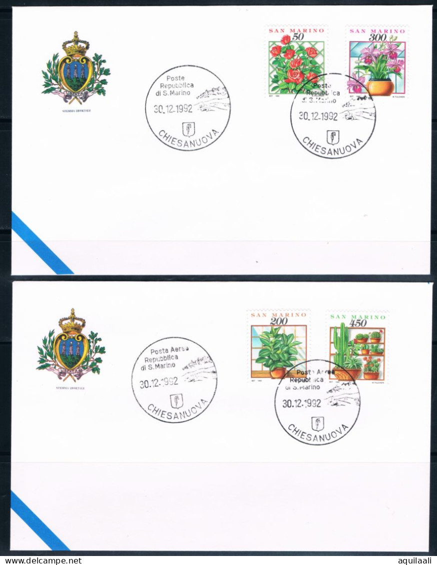 SAN MARINO 1992: Chiesanuova, Annullo Posta Aerea Ed Ordinario. - Airmail