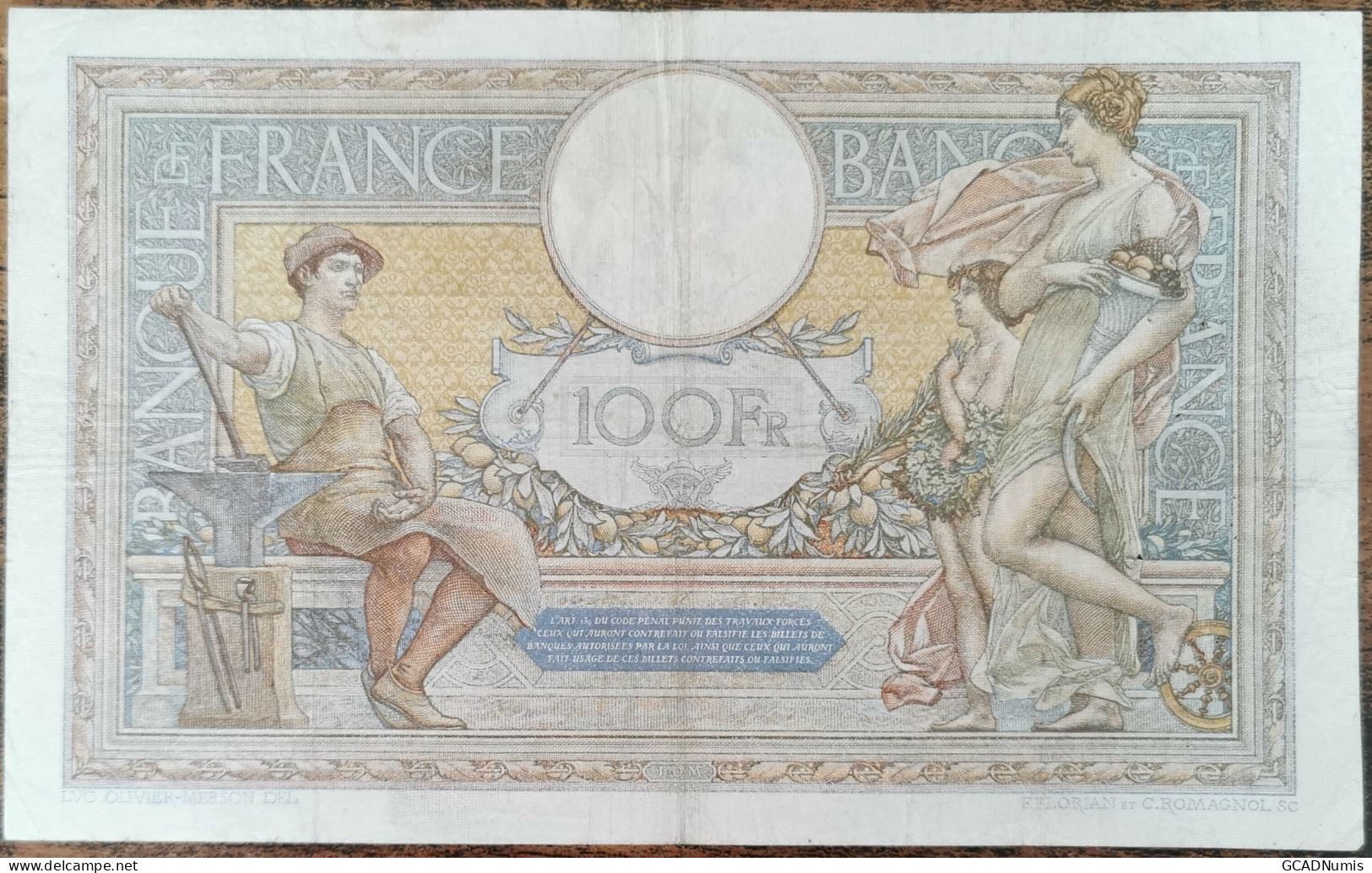 Billet 100 Francs LUC OLIVIER MERSON 3 = 11 = 1932 FRANCE  F.37520 - 100 F 1908-1939 ''Luc Olivier Merson''