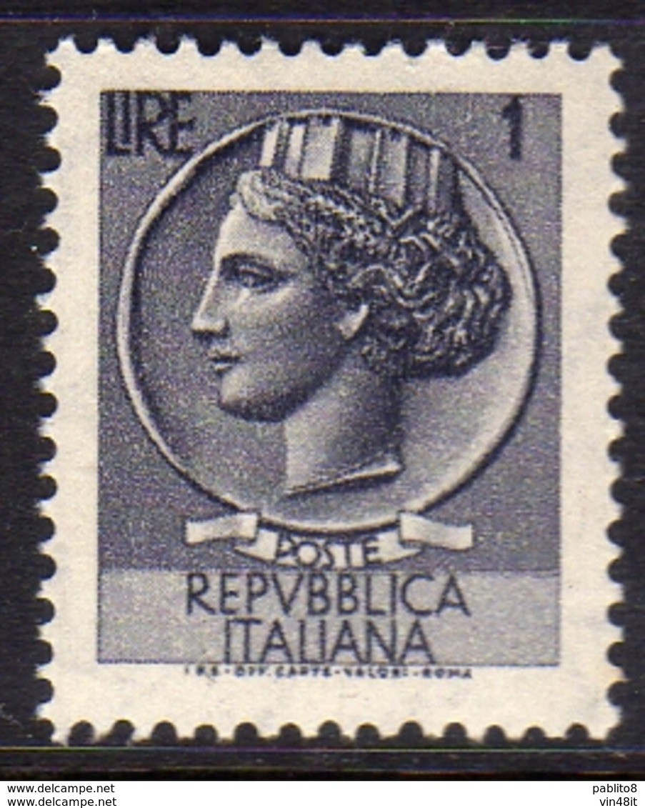 1968 - ITALIA REPUBBLICA - SIRACUSANA - LIRE  1  - SINGOLO - NUOVO - 1961-70:  Nuovi