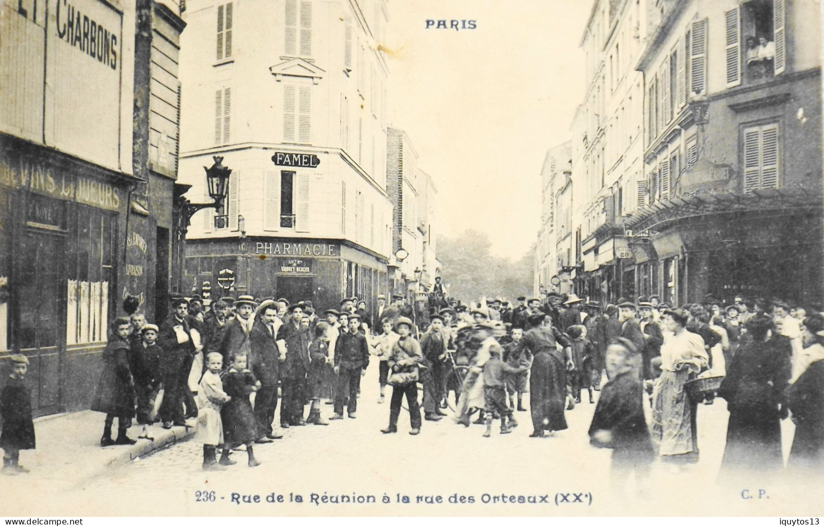 CPA. [75] > PARIS > N° 236 - Rue De La Réunion à La Rue Des Orteaux - (XXe Arrt.) - TBE - Arrondissement: 20