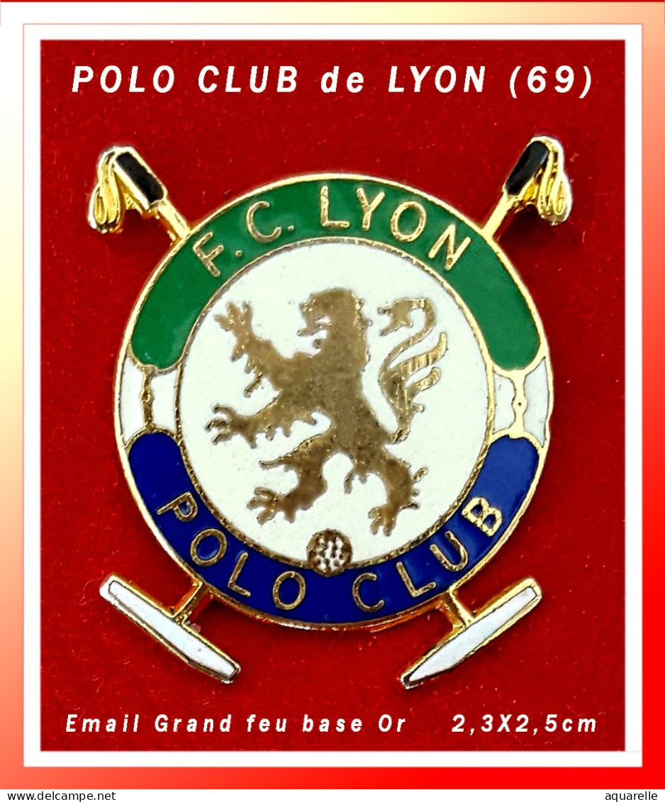 DUPER PIN'S SPORT : POLO CLUB De LYON (69 émaillé Grand Feu Base Or, Format 2,3X2,5cm - Other & Unclassified