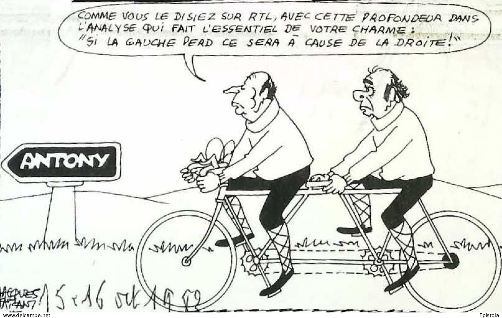 ► Coupure De Presse  Quotidien Le Figaro Jacques Faisant 1982 Vélo Tandem Antony RTL  Mitterrand Marchais - Desde 1950