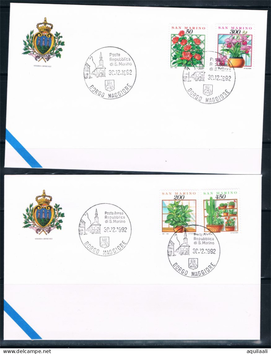 SAN MARINO 1992: Borgo Maggiore, Annullo Posta Aerea Ed Ordinario. - Poste Aérienne