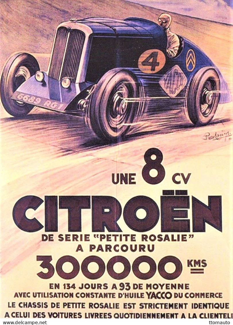 Citroen 8CV 'Petite Rosalie' A Parcouru 300,000kms En 134 Jours - Publicité D'epoque 1920s - CPM - Voitures De Tourisme