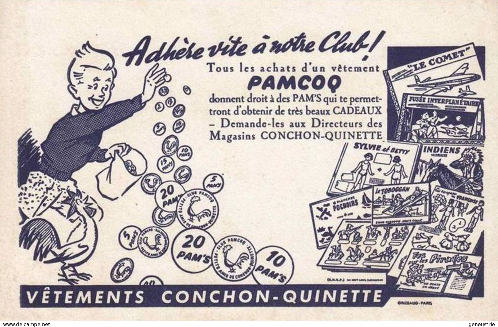 Jeton Publicitaire 1950 "10 Pam's / Club Pamcoq / Conchon Quinette" Sainte Florine / Thiers / Clermont-Ferrand - Coq - Monétaires / De Nécessité