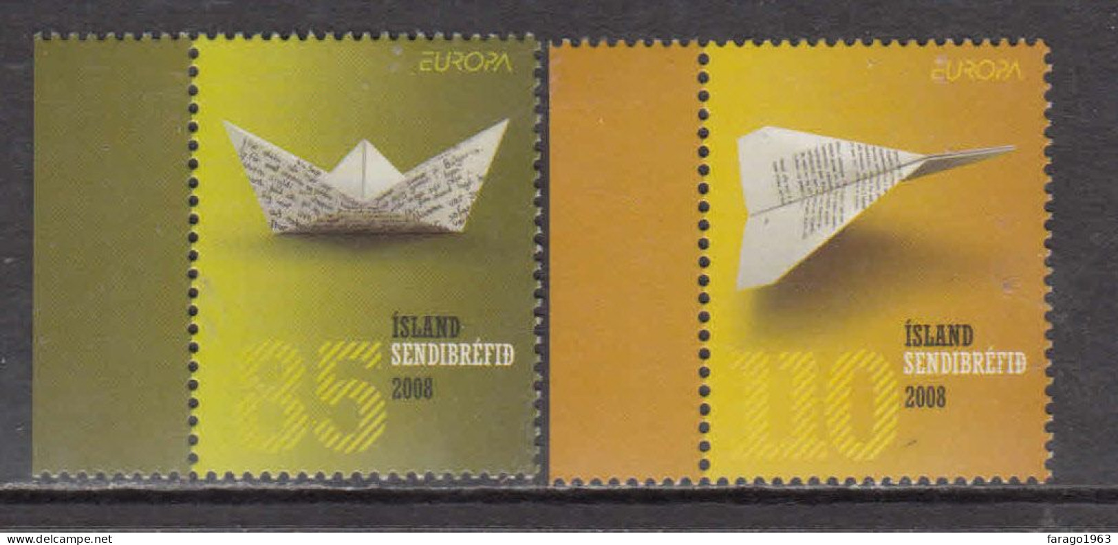 2008 Iceland Europa Origami Complete Set Of 2 MNH  @ BELOW FACE VALUE - Ongebruikt
