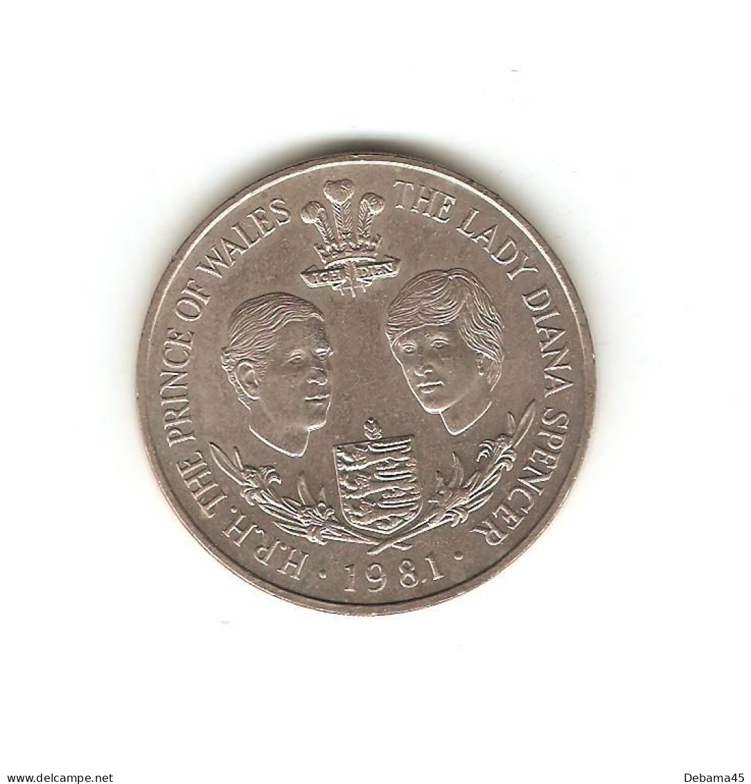 462/ GUERNESEY : Elizabeth II : 25 Pence 1981 (copper-nickel - 28,50 Grammes) Prince De Galles - Lady Diana - Guernesey