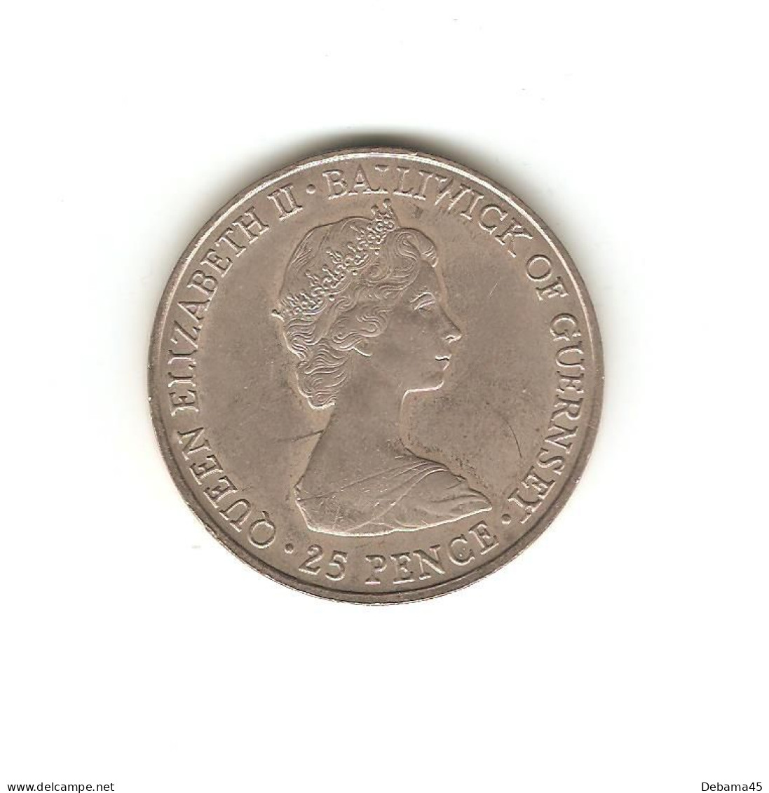 462/ GUERNESEY : Elizabeth II : 25 Pence 1981 (copper-nickel - 28,50 Grammes) Prince De Galles - Lady Diana - Guernsey