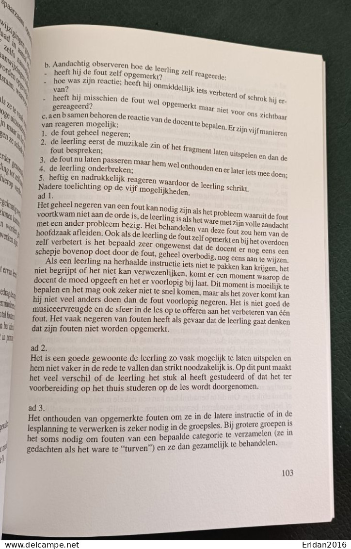 De Didactiek van Instrumentale en Vocale Muzieklessen  : Tom de Vree  : GROOT FORMAAT