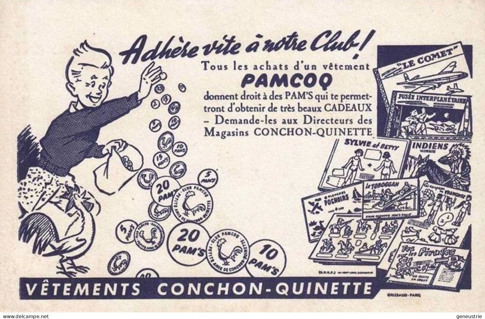 Jeton Publicitaire 1950 "50 Pam's / Club Pamcoq / Conchon Quinette" Sainte Florine / Thiers / Clermont-Ferrand - Coq - Monedas / De Necesidad