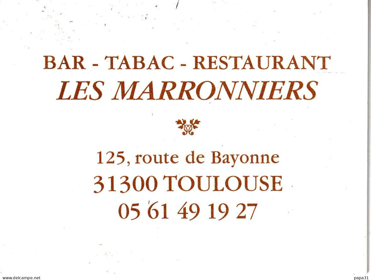 Germaine Bouret - Petit Calendrier 2006- Pub Bar-Tabac - Restaurant LES MARRONNIERS  - TOULOUSE - Bouret, Germaine