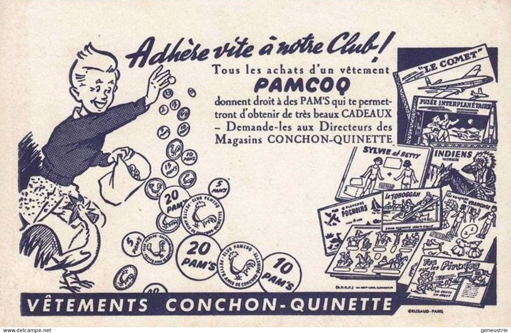 Jeton Publicitaire 1950 "1 Pam / Club Pamcoq / Conchon Quinette" Sainte Florine / Thiers / Clermont-Ferrand - Coq - Monétaires / De Nécessité