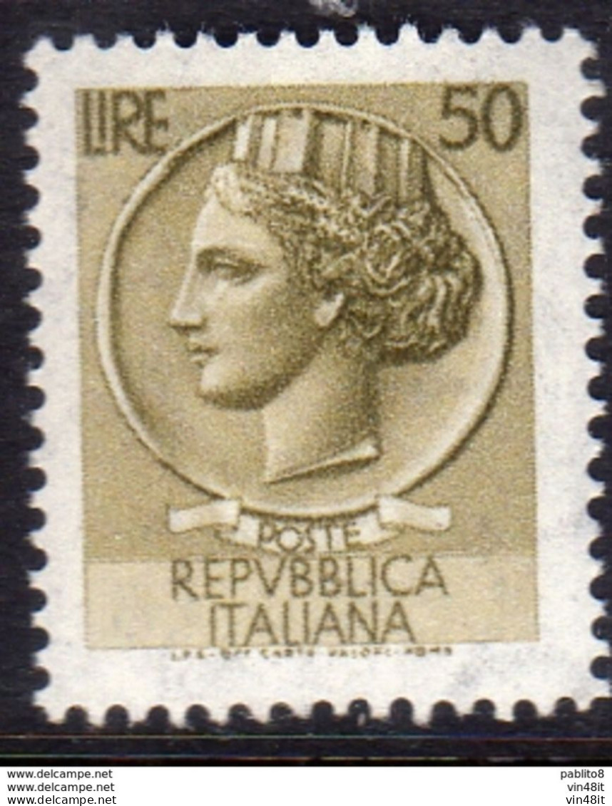 1968 - ITALIA REPUBBLICA - SIRACUSANA - LIRE  50    - SINGOLO - NUOVO - 1961-70: Mint/hinged