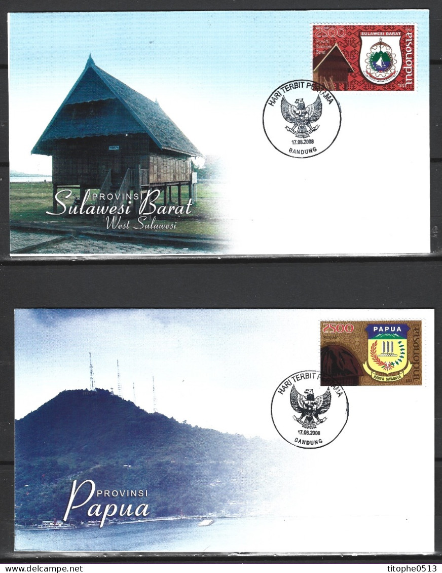 INDONESIE. N°2347-57 De 2008 Sur 11 Enveloppes 1er Jour. Armoiries. - Covers