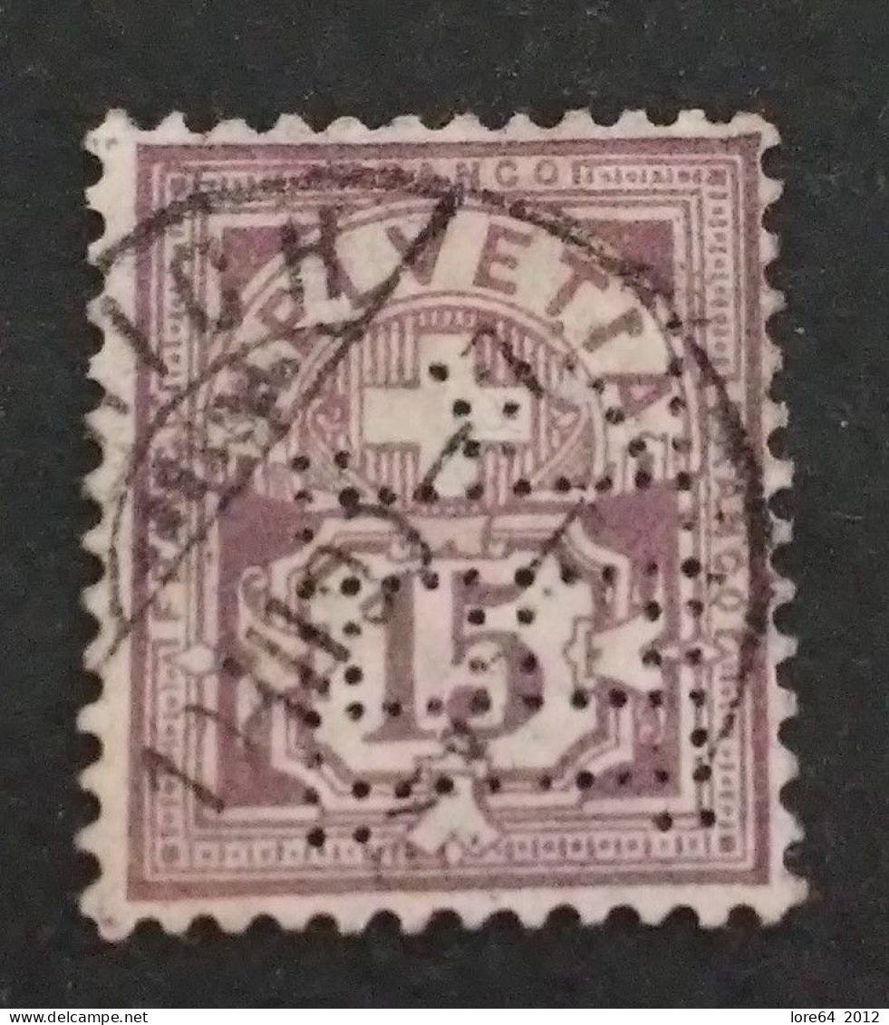 SVIZZERA 1882 Perfin - Usados