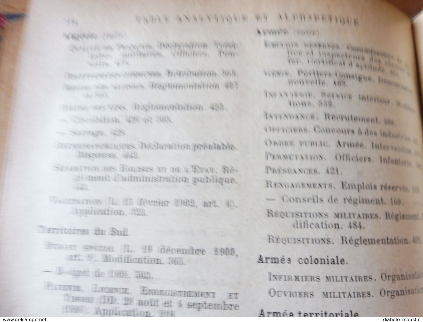 1907  RECUEIL des LOIS : Absinthes, Vers à soie, Séparation des églises et de l'Etat, destruction corbeaux; ; Etc ; Etc