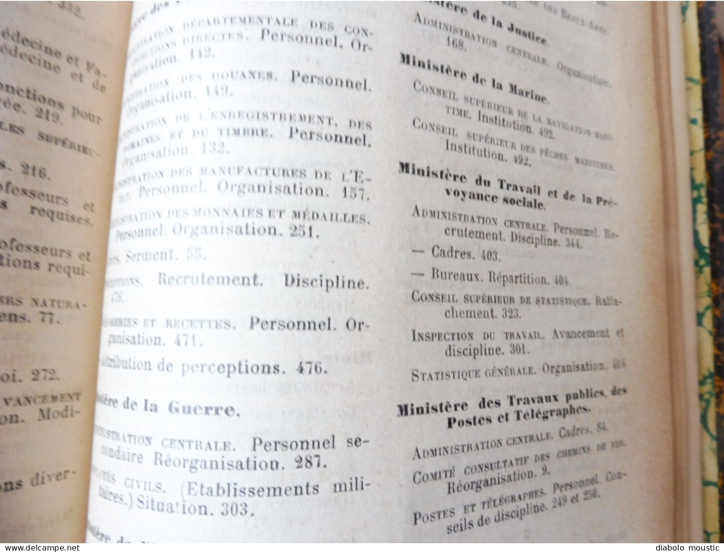 1907  RECUEIL des LOIS : Absinthes, Vers à soie, Séparation des églises et de l'Etat, destruction corbeaux; ; Etc ; Etc