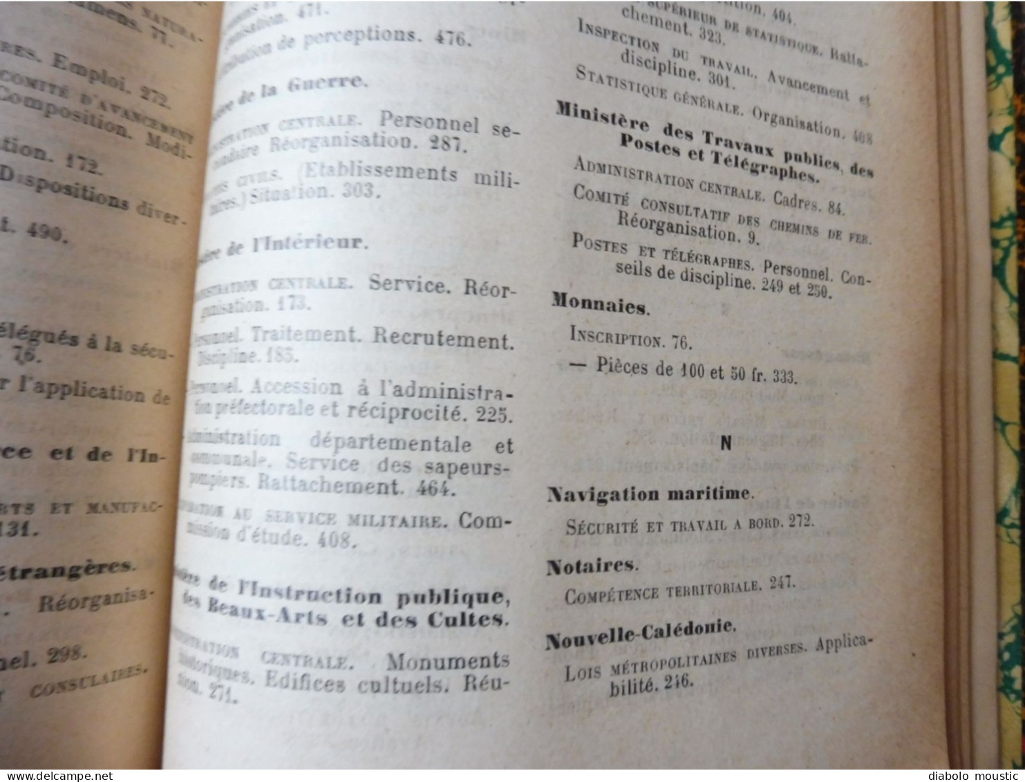 1907  RECUEIL des LOIS : Absinthes, Vers à soie, Séparation des églises et de l'Etat, destruction corbeaux; ; Etc ; Etc