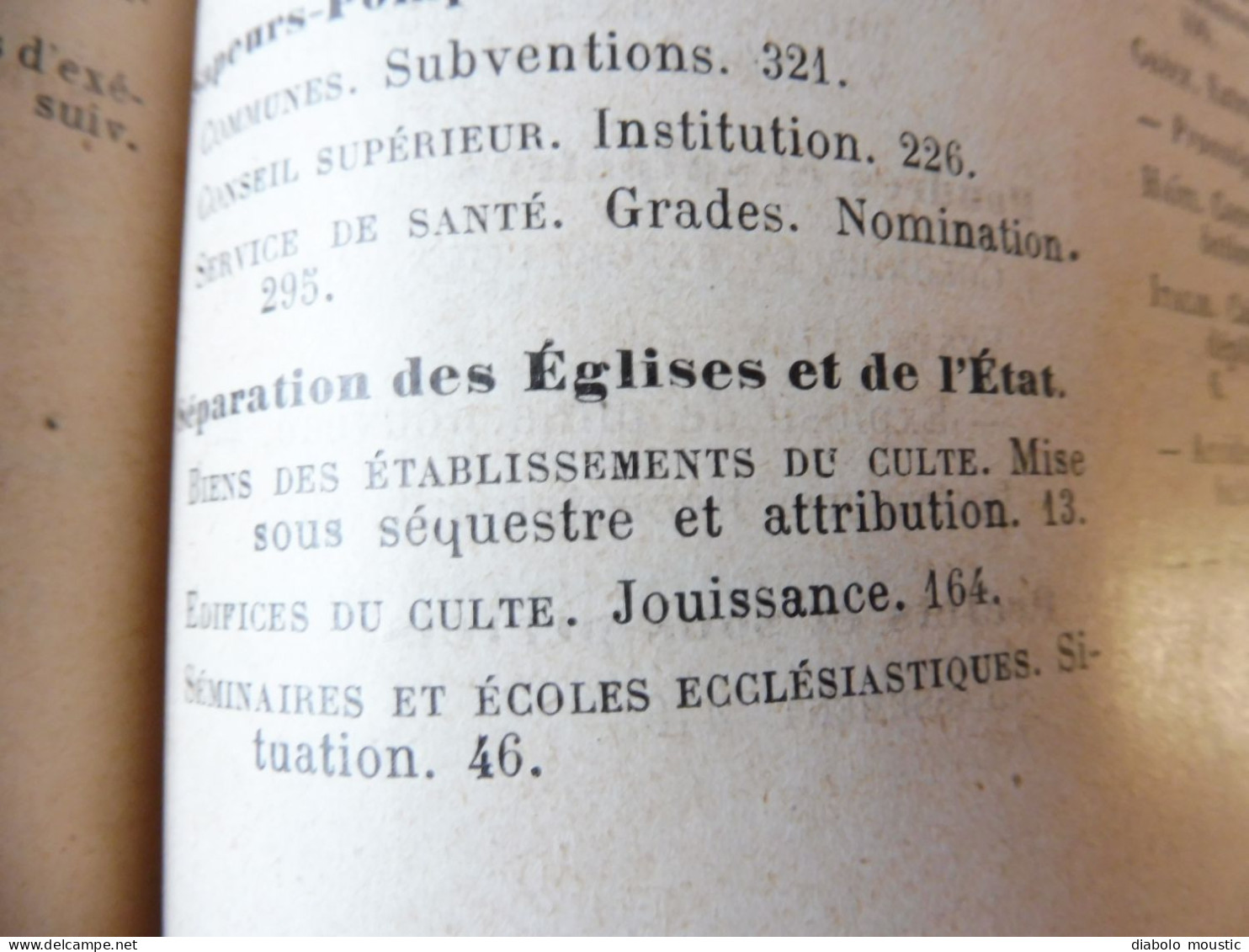 1907  RECUEIL des LOIS : Absinthes, Vers à soie, Séparation des églises et de l'Etat, destruction corbeaux; ; Etc ; Etc