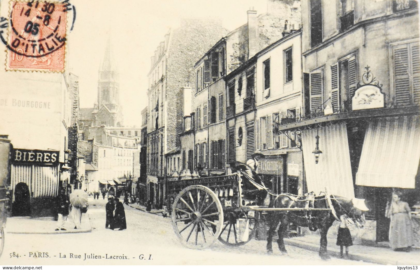 CPA. [75] > PARIS > N° 584 - La Rue Julien-Lacroix - (XXe Arrt.) - 1905 - TBE - Arrondissement: 20