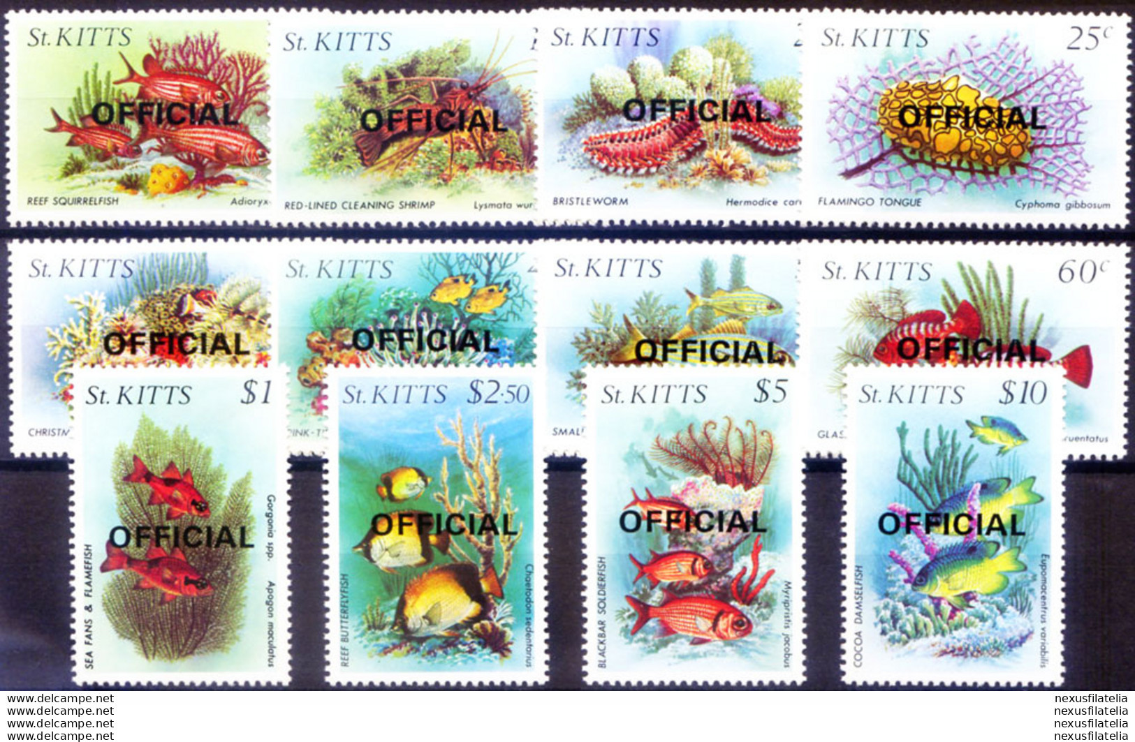 Servizio. Fauna. Pesci 1984. - St.Kitts And Nevis ( 1983-...)