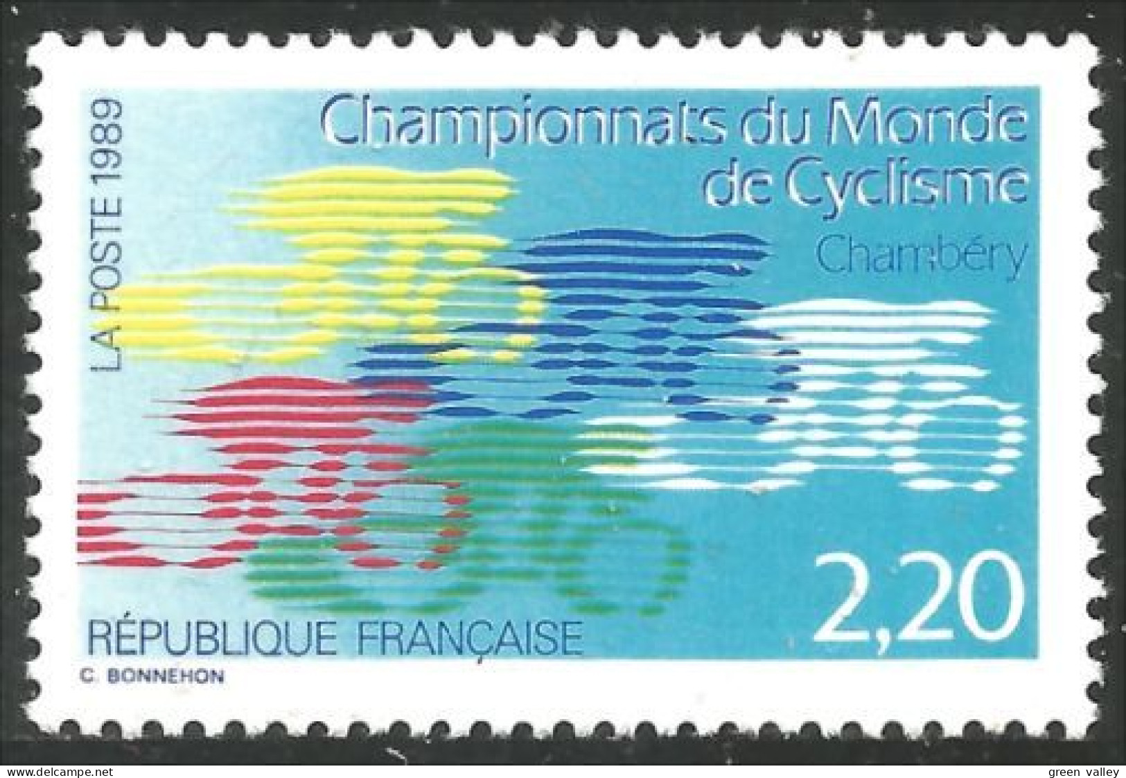 355 France Yv 2590 Championnat Cyclisme Bicycle Fahrrad Bicicletta Ciclismo MNH ** Neuf SC (2590-1e) - Autres (Terre)