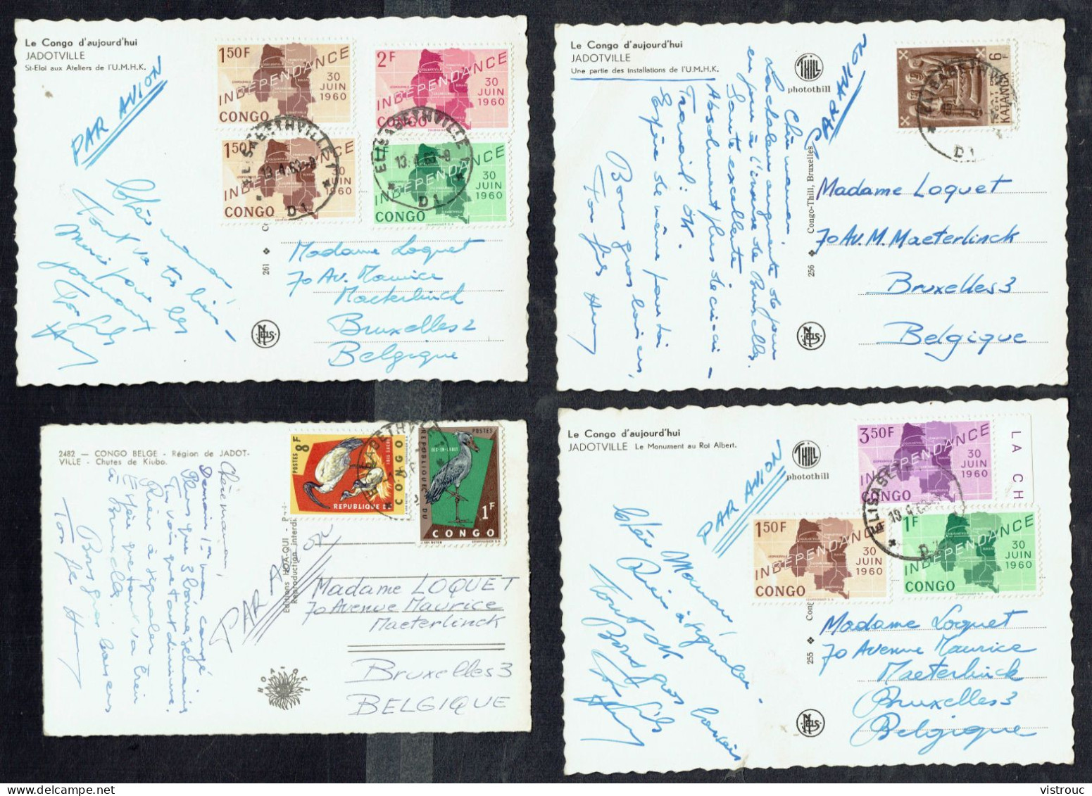 8 CP Diverses: CONGO - JADOTVILLE Et Parc National Albert - Circulated - Circulé - Gelaufen - 1962-63. - Congo Belga