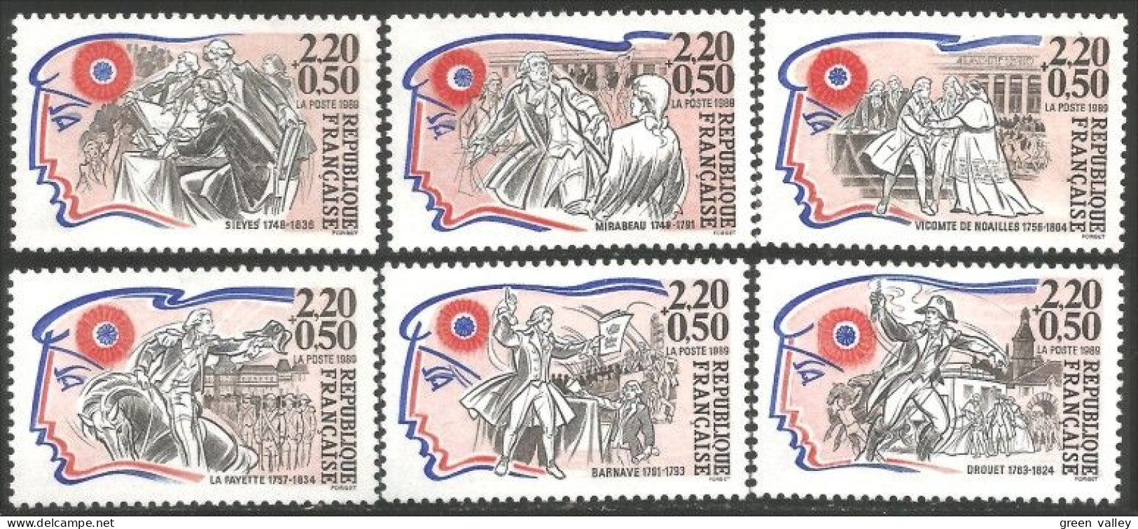 355 France Yv 2564-2569 Personnages Célèbres Révolution MNH ** Neuf SC (2564-2569-1b) - Franz. Revolution