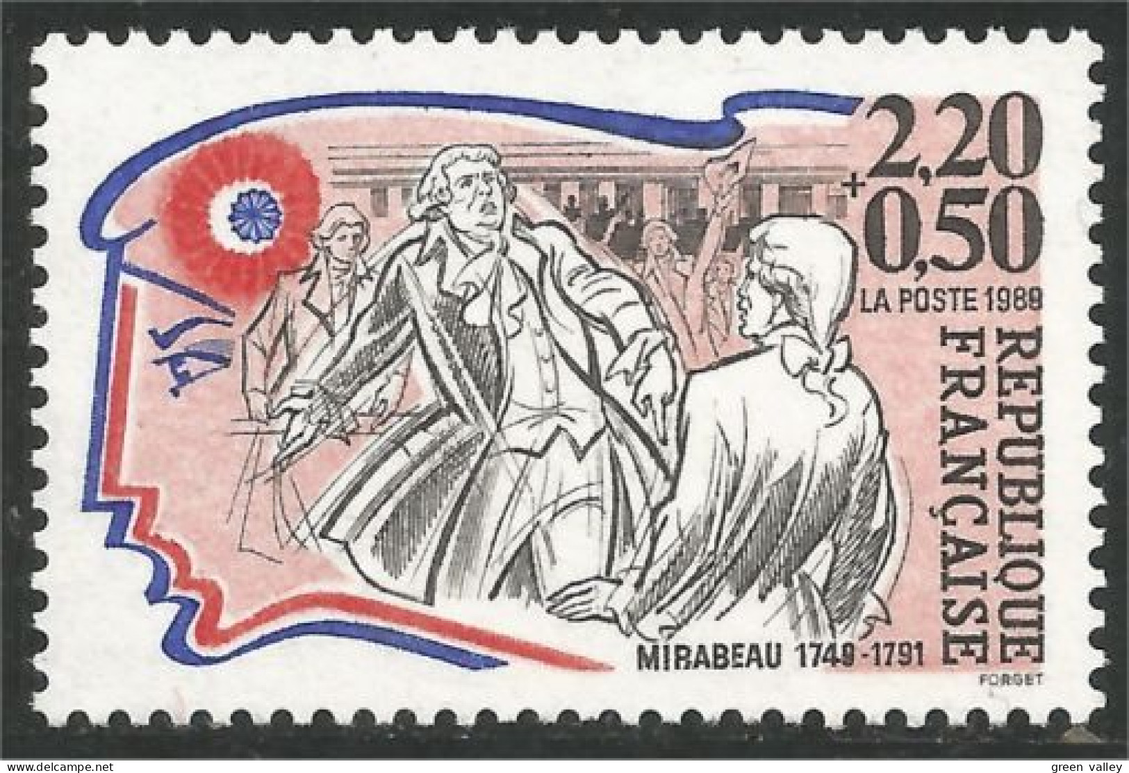 355 France Yv 2565 Personnages Célèbres Révolution Mirabeau MNH ** Neuf SC (2565-1b) - Rivoluzione Francese