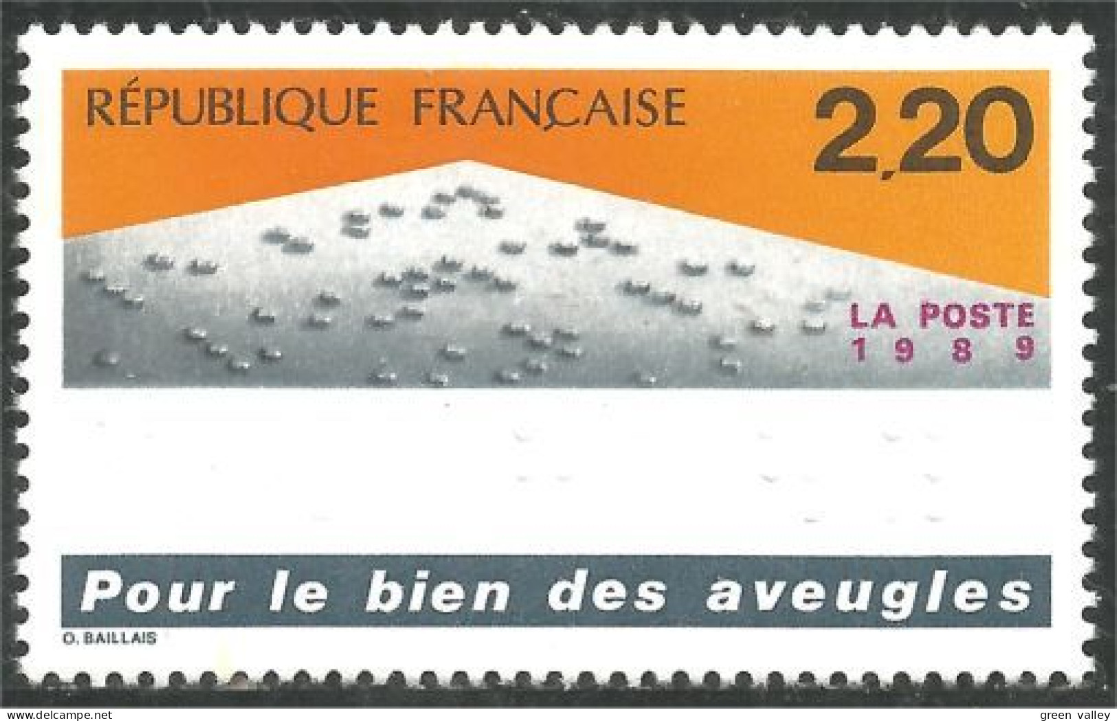 355 France Yv 2562 Aveugles Blind Cieco Alphabet Braille MNH ** Neuf SC (2562-1b) - Andere & Zonder Classificatie