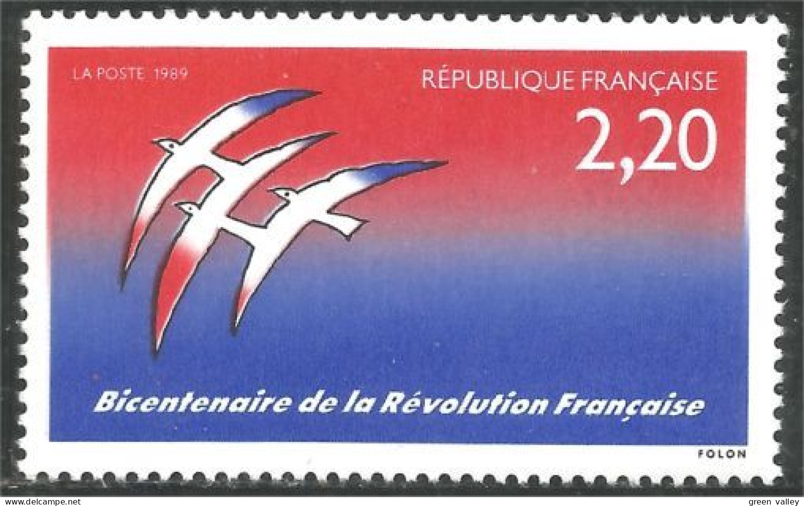 355 France Yv 2560 Bicentennaire Révolution Française Drapeau Flag MNH ** Neuf SC (2560-1b) - Briefmarken