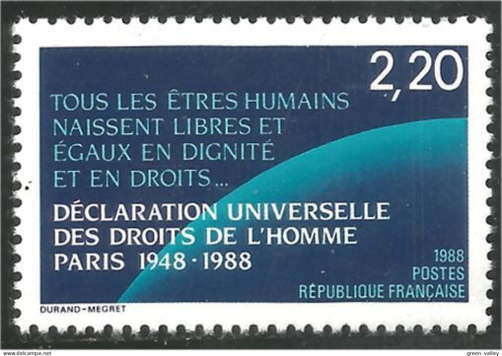 355 France Yv 2559 Droits De L'Homme Human Rights MNH ** Neuf SC (2559-1b) - Sonstige & Ohne Zuordnung