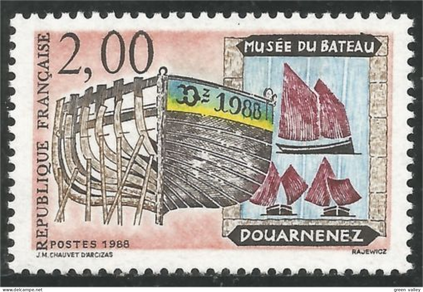 355 France Yv 2545 Douarnenez Musée Du Bateau Boat Ship Museum MNH ** Neuf SC (2545-1a) - Ships