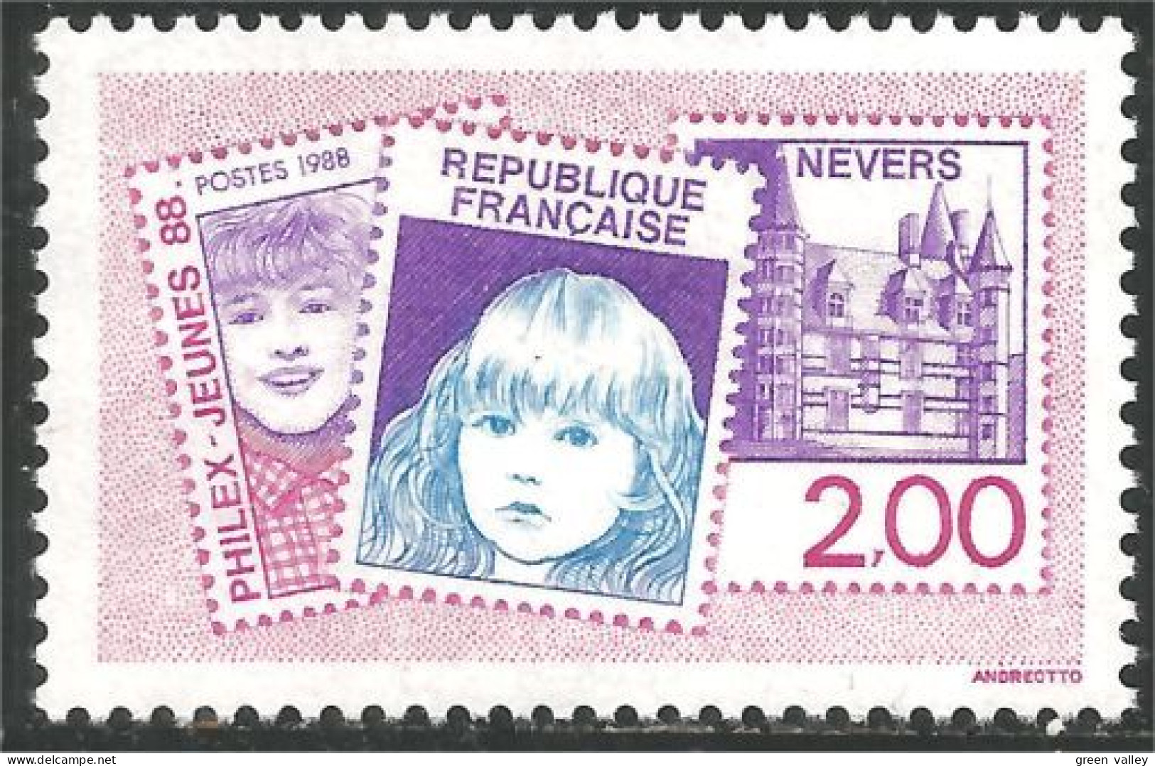 355 France Yv 2529 Philex-jeunes 88 Nevers MNH ** Neuf SC (2529-1e) - Monumenti